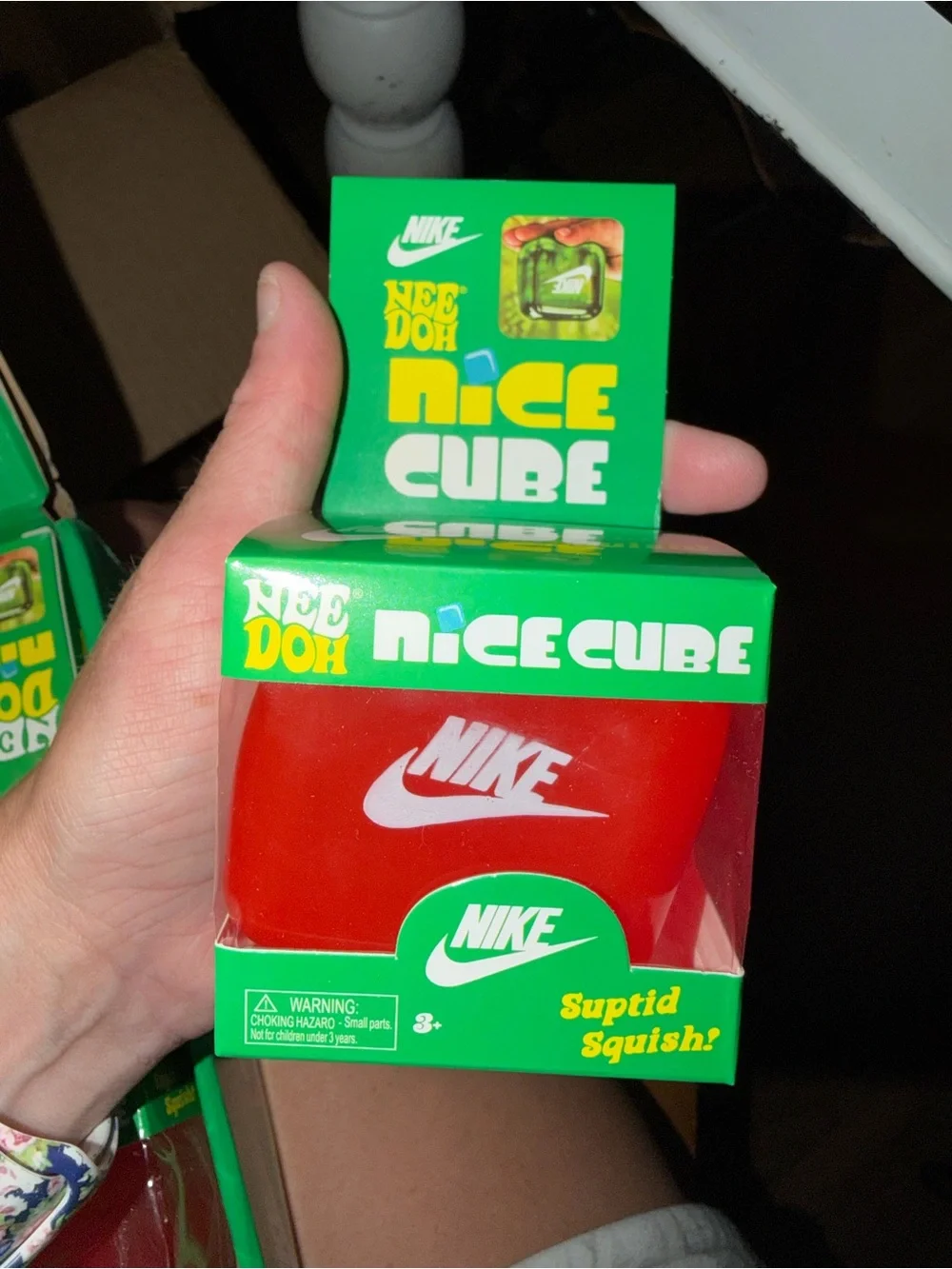 Nike Red Needob Nice Cube Squishy Toy